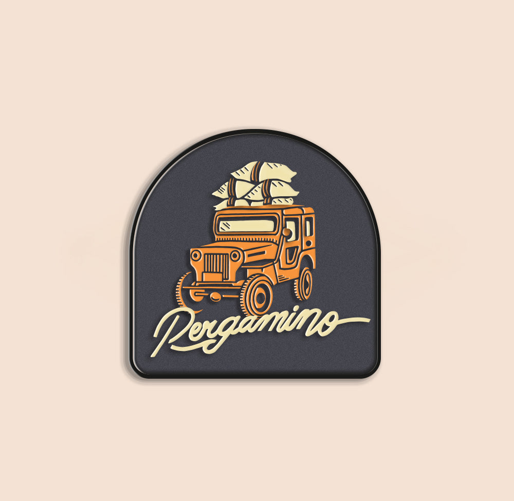 Pin Jeep Gris / Naranja