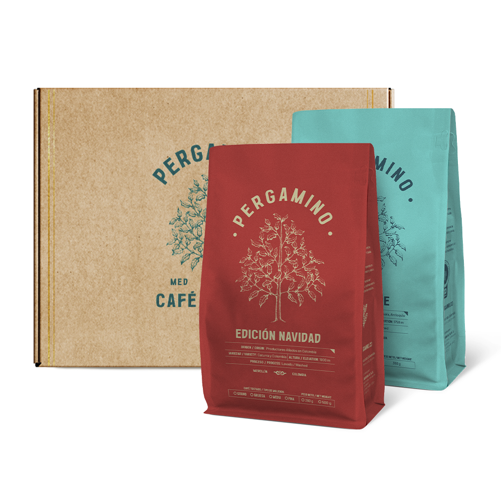 Kit Pergamino - Dos Bolsas de Café 360g Navidad