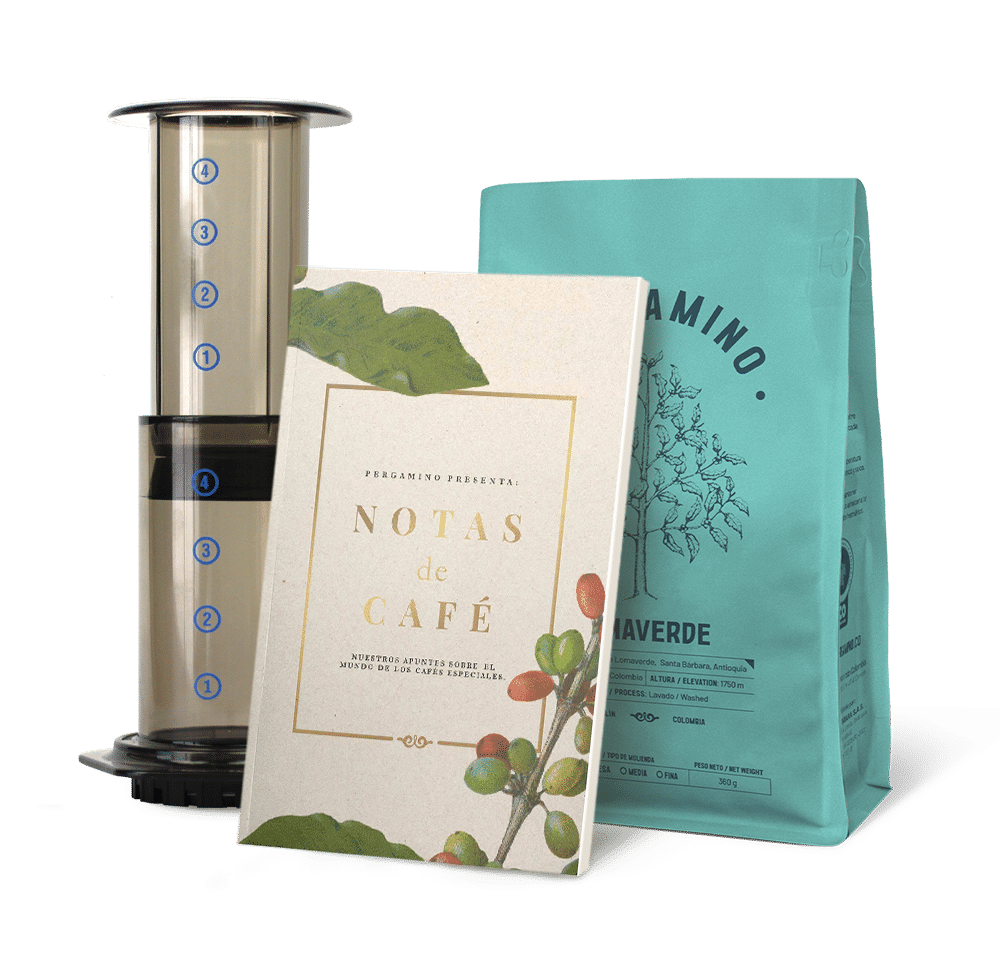 Kit Pergamino 360g + AeroPress Tradicional + Libro Notas de Café ...