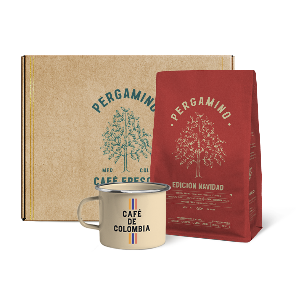 Kit Pergamino Navidad 360g + Mug en Peltre