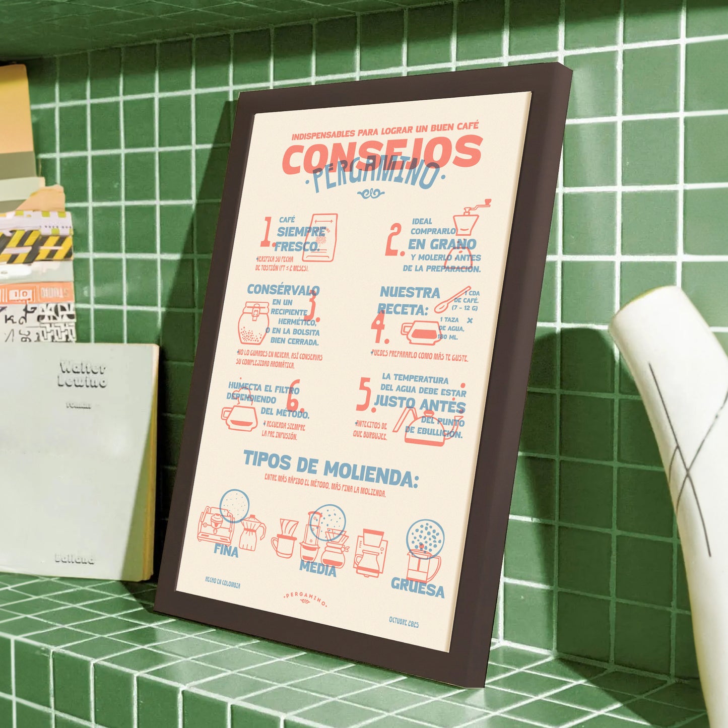 Póster Consejos - Risografía 28x42 cm
